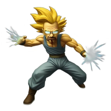 Walter white Super saiyan does a Kamehameha attack sticker
