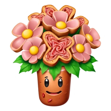 spam meat melted flower bouquet  sticker