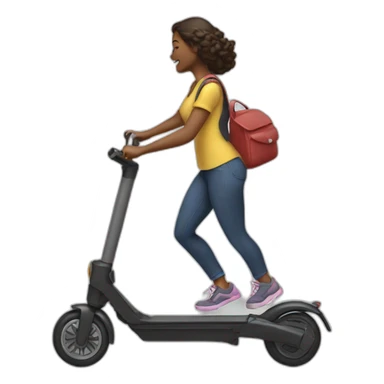 women kicking electric scooter sticker