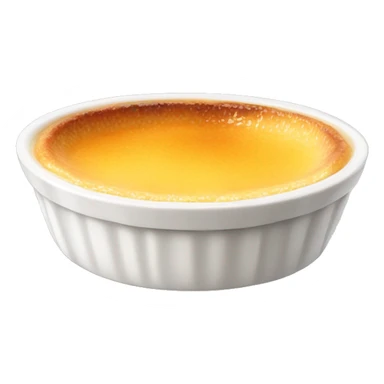 Creme brulee in white ceramic bowl sticker