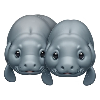 two manatees sad  sticker