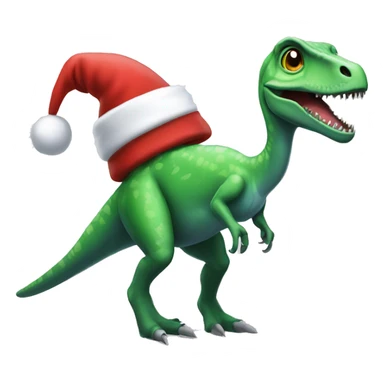 Troodon dinosaur in a Santa hat sticker