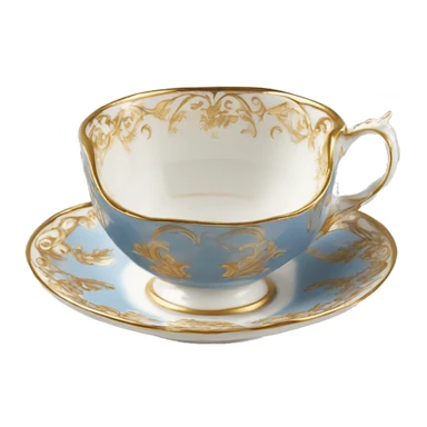 victorian porcelain tea cup detailed with gold  sticker