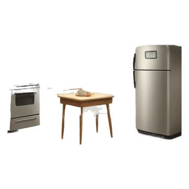 Realistic beige retro vintage kitchen with counters and cabinets. sticker