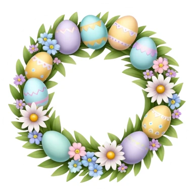 Pastel Easter wreath sticker