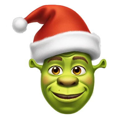 Shrek in Christmas hat sticker