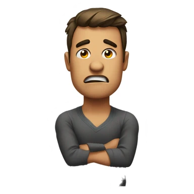 irritated straight face sticker