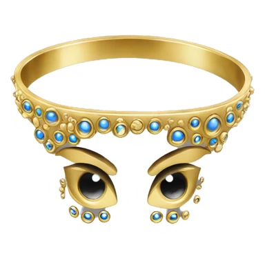 very thin gold bangle ring studded with eyeballs sticker