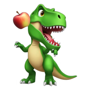 T-rex eating à Apple  sticker