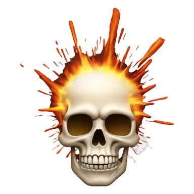 Skull emoji with the top exploding sticker