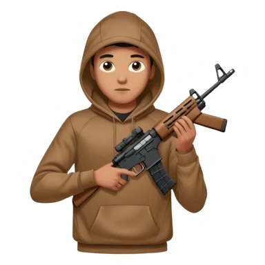
Fais moi un jeune taliban qui ressemble qui tient une AR15 avec un hoodie a capuche, capuché, avec la cagoule nike therma fit hood sticker