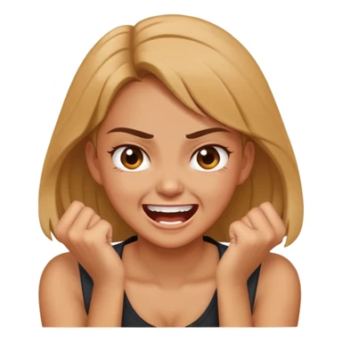 girl with hands around her neck angry laughing sticker