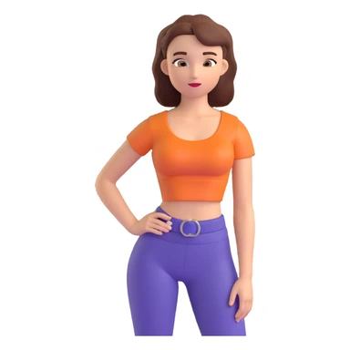 girl with a crop top, hands on hips, confident expression sticker