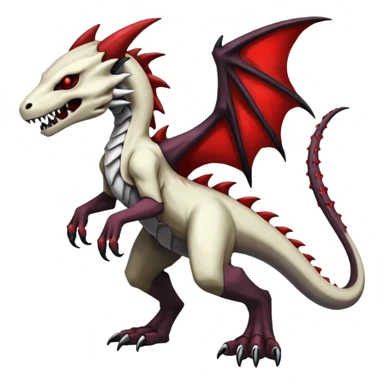 Shiny White Evil Glowing Eldritch Marowak-Salandit-Duskull-Darkdramon-fusion with bloody red markings sticker