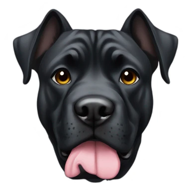 presa canario black dog with cropped ears sticker