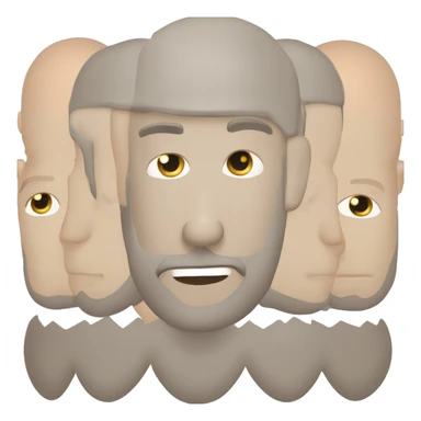 Human bald head a bit of beard caucasian white sticker