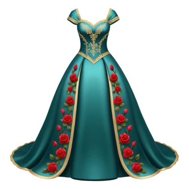 Hyper Realistic ornate satin Wedding dress displays with roses sticker