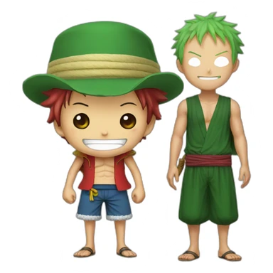 Luffy avec zoro sticker