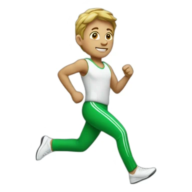 runner with green trouser sticker