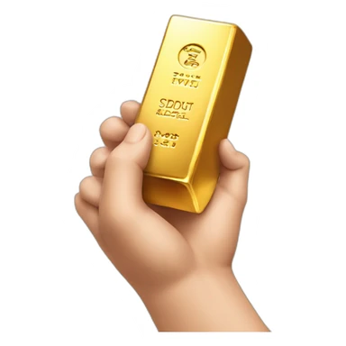 gold bar in hand sticker
