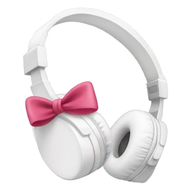 White headphones with coquette bow  sticker