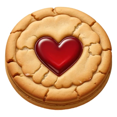 plain cookie with red jam heart in the middle sticker
