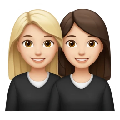sisters  with blonde and dark brown hair just two girls sticker