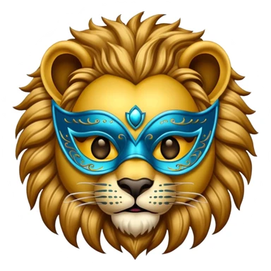 lion with glamorous masquerade mask sticker