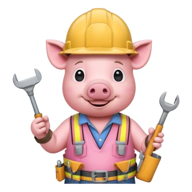 construction-pig with helmet sticker