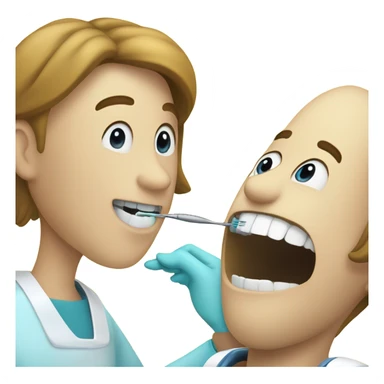 Dentist pulling a tooth sticker