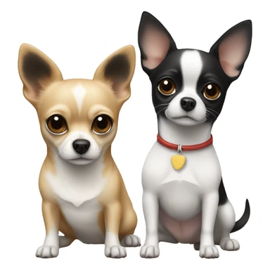 a beige chihuahua and a black and white chihuahua sticker