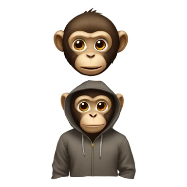 Monkey wearing hoodie sticker