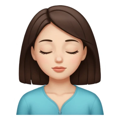 girl brunette getting a facial eyes closed sticker