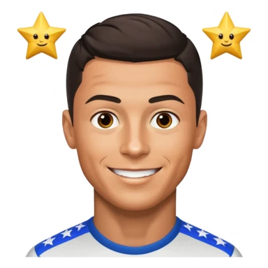 Cristiano Ronaldo smiling with stars in his eyes sticker