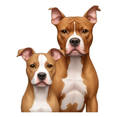 One fawn colored pitbull looks like a deer with white stripe on her face next to one copper colored pitbull boxer sticker