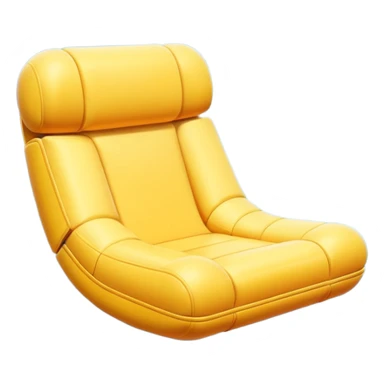 Minimal emoji of a floating anti-gravity chair with soft glow underneath, smooth rounded form sticker