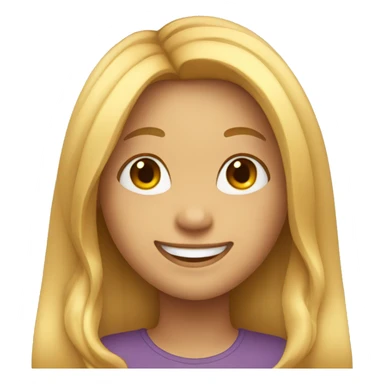 girl with long hairs and smiling  sticker