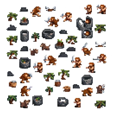 caveman hunting sticker