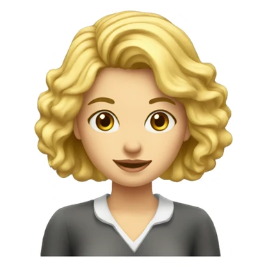 the teacher is a young blonde woman near the blackboard sticker