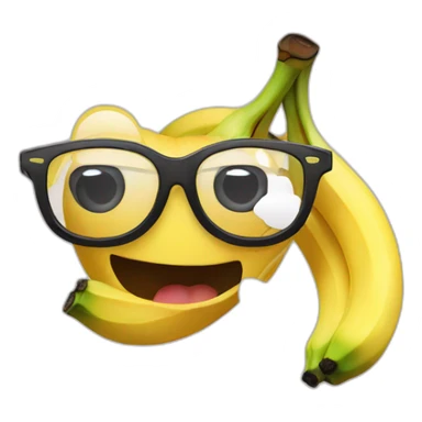 Crazy banana with glasses sticker