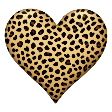 leopard print heart sticker