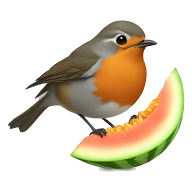 Robin eating melon sticker
