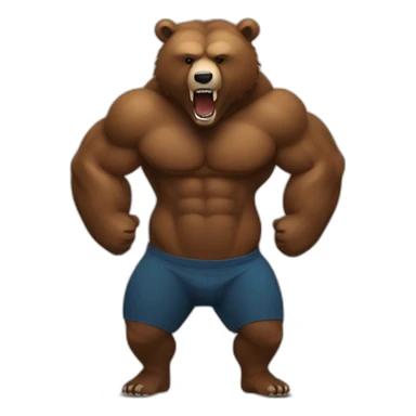 Grizzly qui a fait de la musculation  sticker
