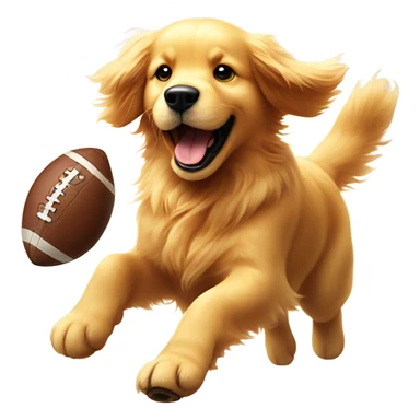 Golden retriever playing football sticker