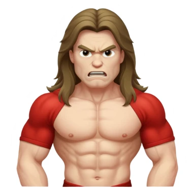 angry long hairedman with torso sticker