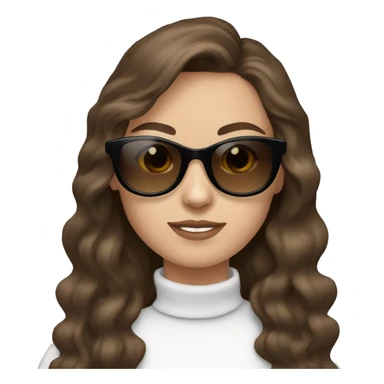 White Girl with brown hair wearing black out cat eye sunglasses sticker