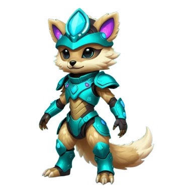 Epic Edgy Cute Colorful Vibrant Dark Nebula Modern Vernid-Protogen-creature-animal, full body sticker