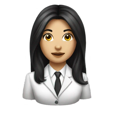 Female defense attorney with long black hair  sticker
