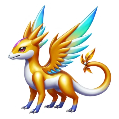 Shiny Colorful Meloetta-Latias-Koraidon-Peppercat-Wargreymon-Protogen-Fakémon-fusion-hybrid-creature sticker