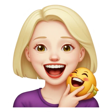 Girl choking herself as a joke sticker